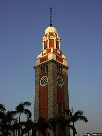 China, Hong Kong, Kowloon, sky, blue sky, morning light, Tsim Sha Tsui Clock Tower