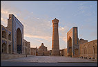 Buchara, UZB, Uzbekistan, Kalan Minaret, Miri Arab Madrasah, morning light, Poi Kalan complex