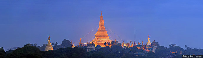 Shwedagon Pagoda blue hour, Burma, flood-lit, MMR, morning light, Myanmar, Shwedagon, Yangon Region, Yangon
