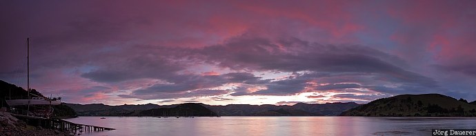 New Zealand, Canterbury, Duvauchelle, French Farm, akaroa harbor, banks peninsula, clouds, Neuseeland