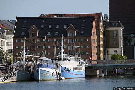 Copenhagen Ships Capital Region, Christianshavn, Denmark, DNK, København K, blue sky, boats, Copenhagen, Dänemark, Daenemark