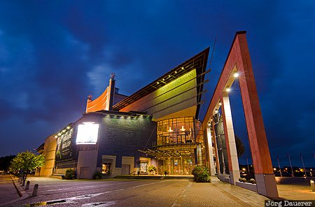 blue hour, evening light, flood-lit, Göteborgsoperan, Gothenburg, harbour, Lilla Bommen, Sweden, Västra Götaland, Göteborg, Vaestra Goetaland, Goeteborg