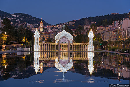 FRA, France, Nice, Nizza, Provence-Alpes-Côte d'Azur, blue hour, casino, Frankreich, Provence-Alpes-Cote d'Azur