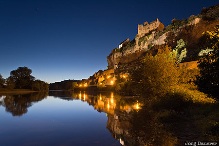 Aquitaine, Beynac-et-Cazenac, FRA, France, blue hour, castle, Dordogne, Frankreich