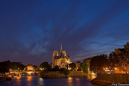 France, Ile De France, blue hour, cathedral, clouds, Notre Dame, Notre Dame de Paris, Paris, Frankreich