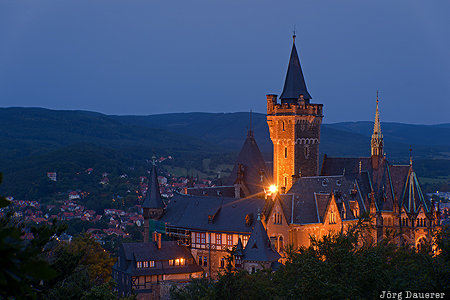 DEU, Germany, Nöschenrode, Saxony-Anhalt, Sachsen-Anhalt, Wernigerode, blue hour, Deutschland, Noeschenrode