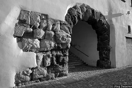Germany, Regensburg, Bavaria, gate, Porta Praetoria, roman, wall, Deutschland, Bayern