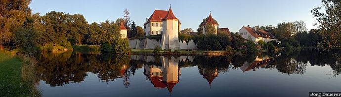 Germany, Bavaria, Munich, sky, blue sky, morning light, reflexion, Deutschland, Bayern, München, Muenchen