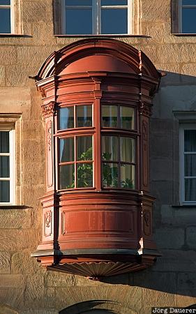 Oriel in Nuremberg, Germany, Bavaria, Nuremberg, morning light, window, oriel