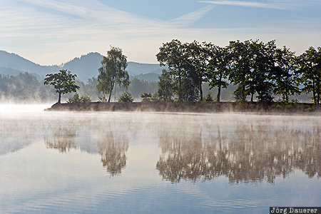 Zbiornik Wojanów Lower Silesia, POL, Poland, fog, lake, mist, morning fog, Dabrowica