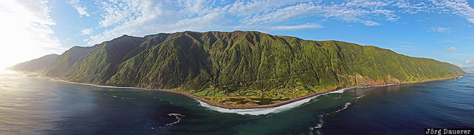 Fajã dos Cubres Atlantic Ocean, Azores, Azores archipelago, blue sky, central group, Fajã dos Cúberes, Fajã dos Cubres, Portugal