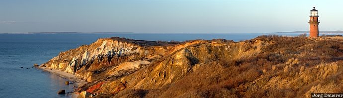 MA, sunset, lighthouse, Martha's Vineyard, Cape Cod, Gay Head Lighthouse, Clay Cliffs of Aquinnah, United States, USA, Vereinigte Staten