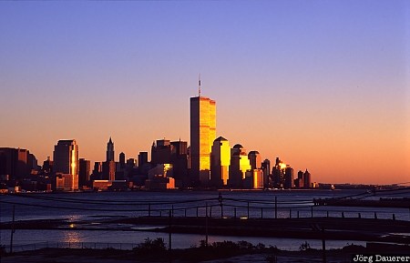 Downtown downtown, skyline, hoboken, sunset, World Trade Center, WTC, New York City, United States, New York, USA, Vereinigte Staten, NY, Big Apple