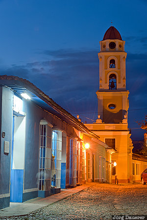 Blue hour in Trinidad CUB, Cuba, Sancti Spíritus, Trinidad, alley, bell tower, blue hour, Kuba, Sancti Spiritus