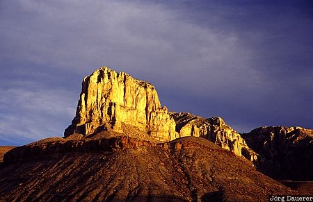Guadalupe Mountains National Park, United States, Texas, El Capitan, rocks, morning light, USA, Vereinigte Staten, TX