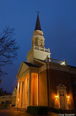 Oregon, Salem, United States, USA, blue hour, church, columns