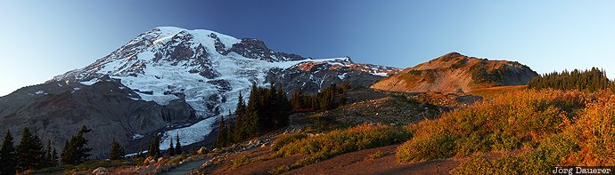 Mount Rainier Ashford, cascades, evening light, Mount Rainier, Mount Rainier National Park, mountains, Paradise, United States, USA, Vereinigte Staten