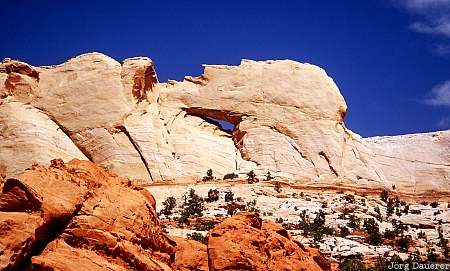 Capitol Reef National Park, Utah, arch, sandstone, clouds, United States, blue sky, USA, Vereinigte Staten, UT