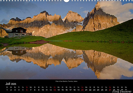 Pala di San Martino, Trentino, Italy, calendar, July, Italien, Italia