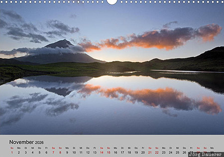 Lagoa do Capitão, Pico, Azores, Azoren, Portugal, calendar, November