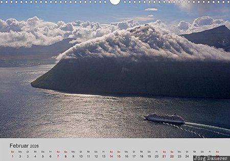 Kalsoy, Northern Islands, Faroe Islands, F&auml;r&ouml;er Inseln, Denmark, calendar, February, F&auml;r&ouml;er-Inseln, Faeroeer-Inseln