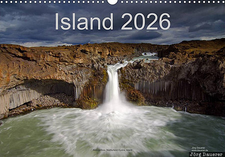 Aldeyjarfoss, Norðurland Eystra, Iceland, German, calendar, title, Nordurland Eystra