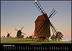 Calendar South Sweden, September: Windmills on Öland