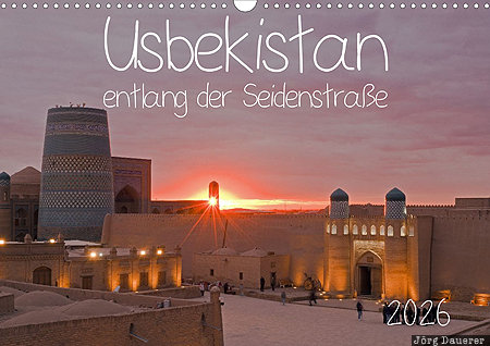 Kalta-Minor and Zindan in Xiva, Provinz Xorazm, Uzbekistan, calendar, title, German