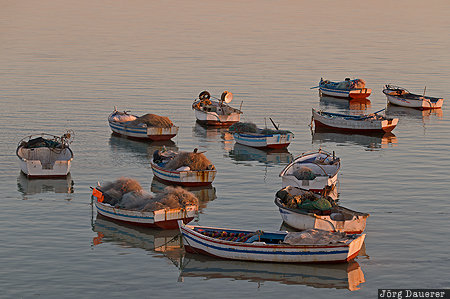 Bou Menjel, Gouvernorat Medenine, TUN, Djerba, Tunisia, boats, evening light, Sidi Jmour