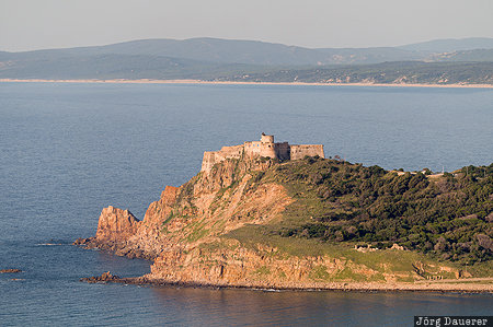 evening light, fort, Genoese Fort of Tabarka, mediterranean sea, Tabarka, Gouvernorat Jendouba, TUN, Tunisia