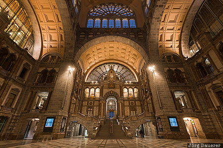 Antwerpen-Centraal Antwerp, BEL, Belgium, Borgerhout, Flanders, Antwerpen-Centraal, blue hour, Belgien